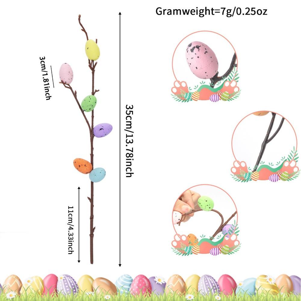 35CM Length Easter Egg Branch Artificial Egg Design Artificial Branch Branch Shape Fake Bouquets Vase Ornament Home Decor
