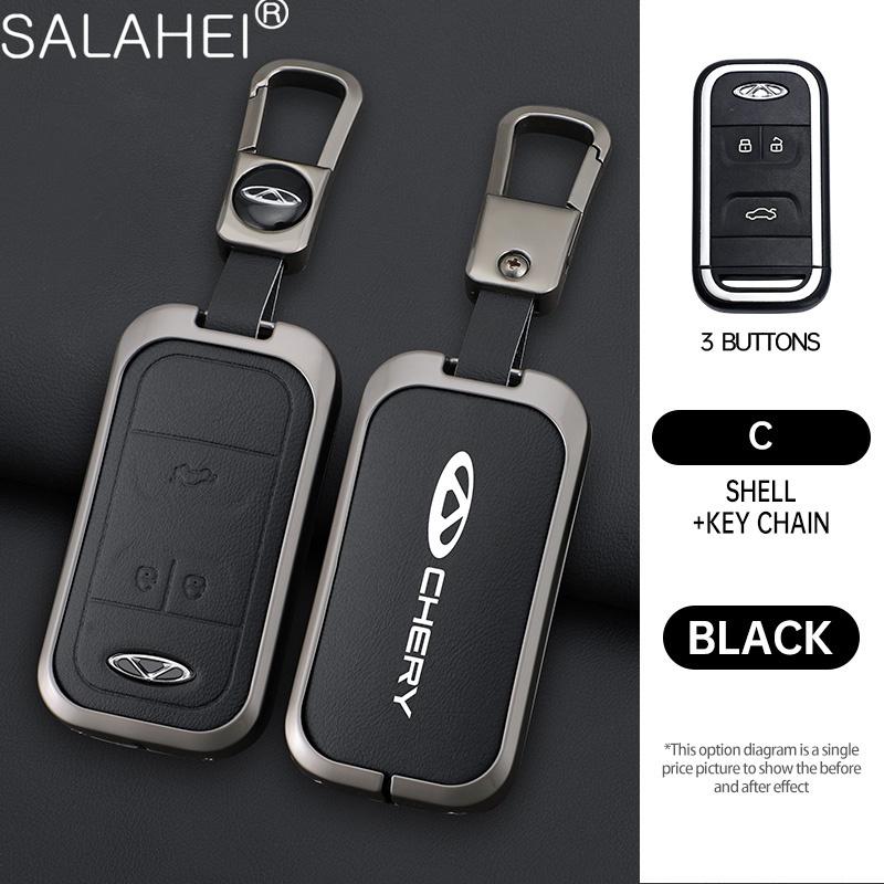 Zinc Alloy Car Key Case Cover Shell Holder Fob For Chery Tiggo 3 4 5txs Tiggo 7 8 5X Arrizo 5 2019 2020 2021 Protector Accessory LL2