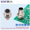 IP67 Straight M12 Connector Male Female a B C D Code 2 3 4 5 6 8 12 17Pin Front Mount M12 PCB Socket
