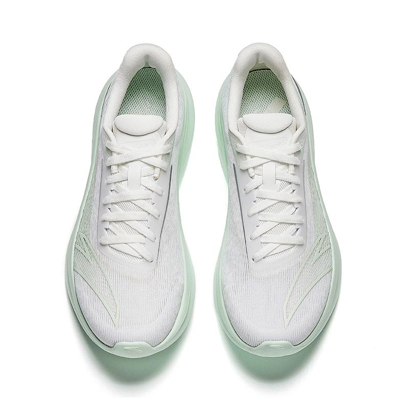 Anta Wind Speed Versatile Simple Shock Absorption Rebound Lightweight Low Top Training Racing Running Shoes Women sneaker White Green 922535561-2