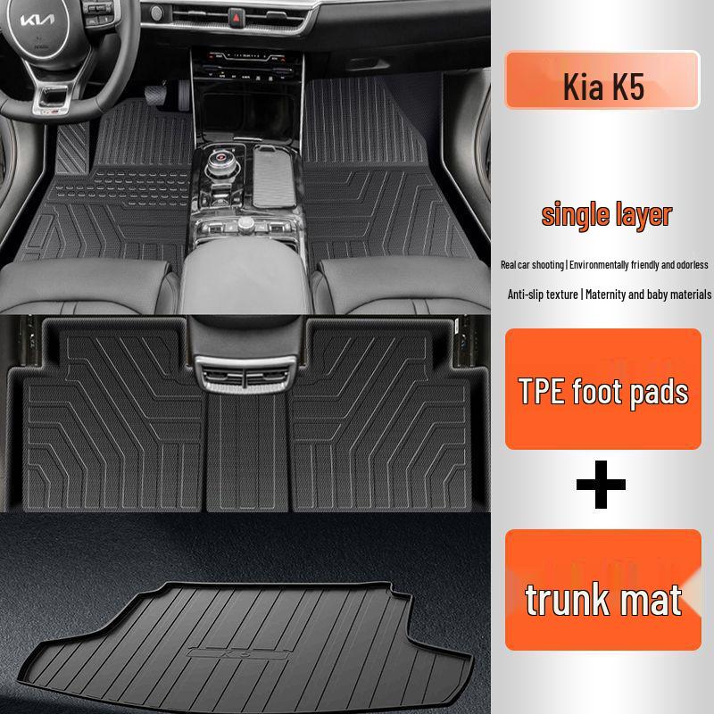 Kia K5 TPE Car Floor & Trunk Mat Set: Quick-Dry, Full Coverage