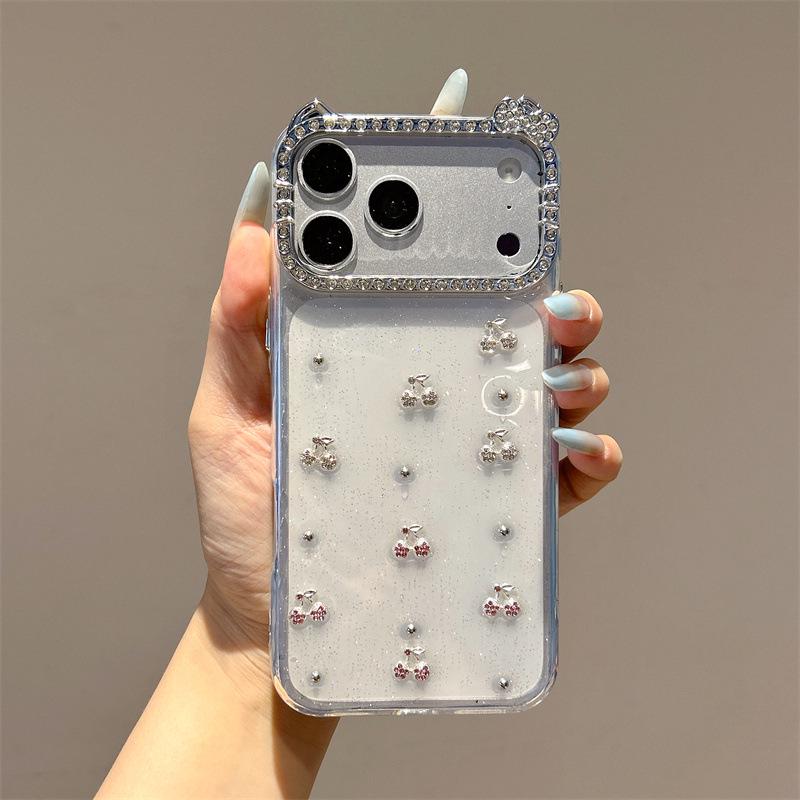 

Rhinestone-Studded iPhone 15/16/17 Pro Max Case with Pearl Bracelet iPhone 12 Pro Max