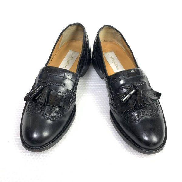 Vintage 80s-90s Mezlan Spain Tassel Loafers Moccasin Black 8.5 26.5-27.0(USED)