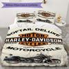 Classic Harleydavidson Motorcycle Style Threepiece Set 1 Duvet Cover 2 Pillowcase Without Core Without Core Bedding Set