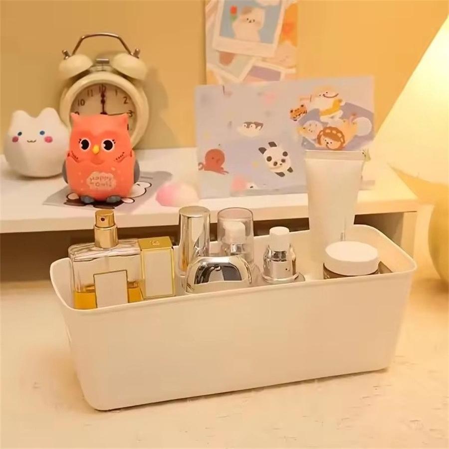 5pcs Multifunctional Plastic Storage Box Makeup Organization Tools Perfume Organizer Household Cosmetics Rectangular Basket