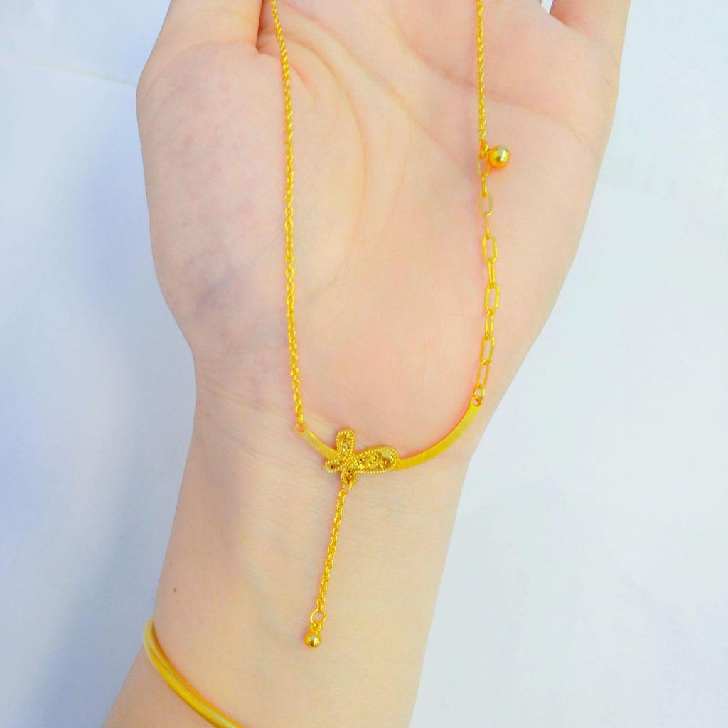 Golden CNC Dragon Scale & Butterfly Princess Pendant with Honeycomb Face, Lucky Clover, and Gourd Necklace