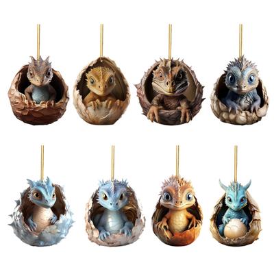 Christmas Pendant Acrylic Dragon Ornament Versatile Xmas Tree Hanging Decoration for Window Door Car