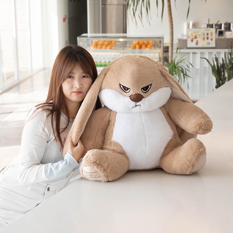 Großes wütendes Kaninchen-Plüschtier, süßes Tier, Plüschpuppe, Kawaii, gefüllte Stofftiere, Modell, Raumdekoration, Geburtstagsgeschenke 45cm