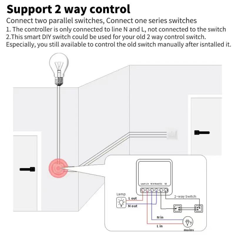 Matteroverwifi Smart HomeKit-Alexa-Google Switch, 10A Voice Control Remote