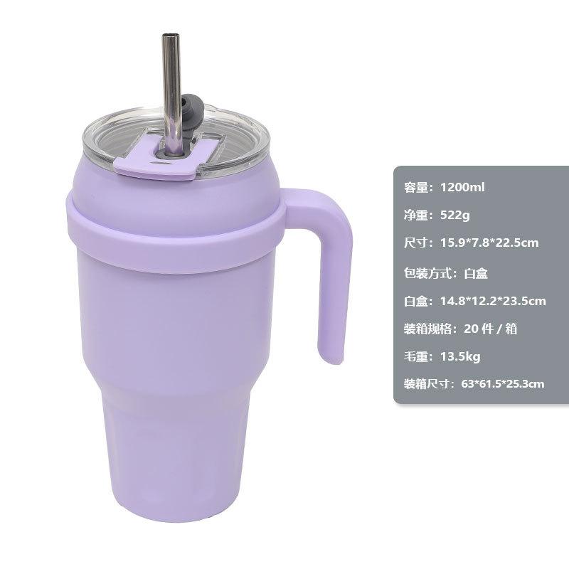 Popular 40Oz Large-Capacity Thermos Cup, Thermal Insulation And Cold Insulation Ice Cup, Ton Cup With Stainless Steel Straw