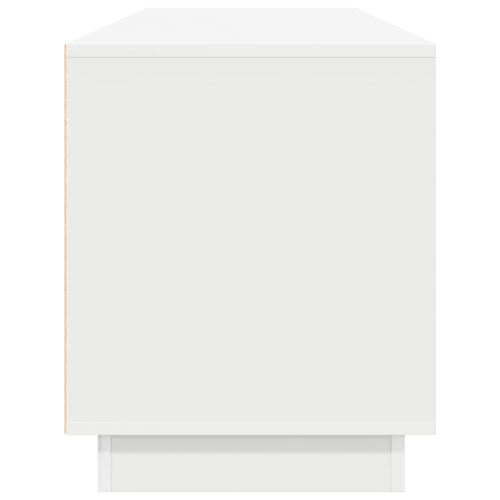 TV Stand with LED Lights White 193.5x41x50 Cm