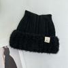 New autumn and winter Internet celebrity knitted hat women's versatile casual cute thickened velvet thermal ear hat