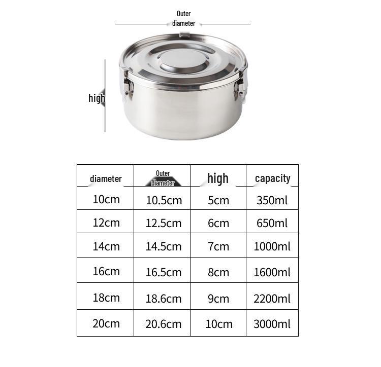 304 Stainless Steel Leak-Proof Korean Bento Lunch Box Set - 3-Piece Fresh-Keeping Containers