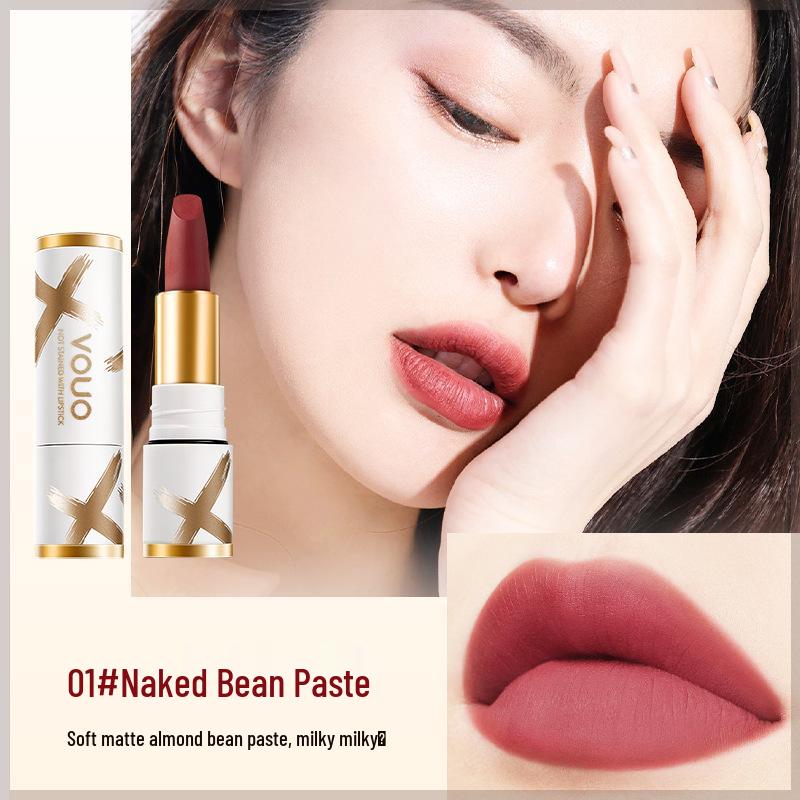 Soft Mist Velvet Matte Lipstick Set - Red-Brown Bean Paste: Non-Fading, Waterproof & Non-Stick