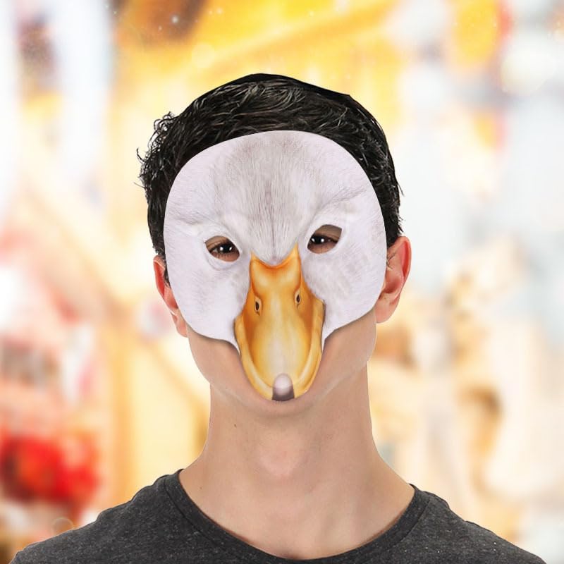1Pcs Halloween White Duck Masks Animal Duck Mask Masquerade Duck Mask for Halloween Easter Carnival Costume Party Props