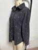 2025 European & American Style Plus Size Women's Retro Heart Print Denim Shirt Jacket