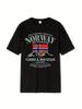 T-shirt Unisex Avventura Norvegese 100% Cotone Best-seller Stampa Bandiera Retro Perfetta Per Escursioni Estive Campeggio E Streetwear