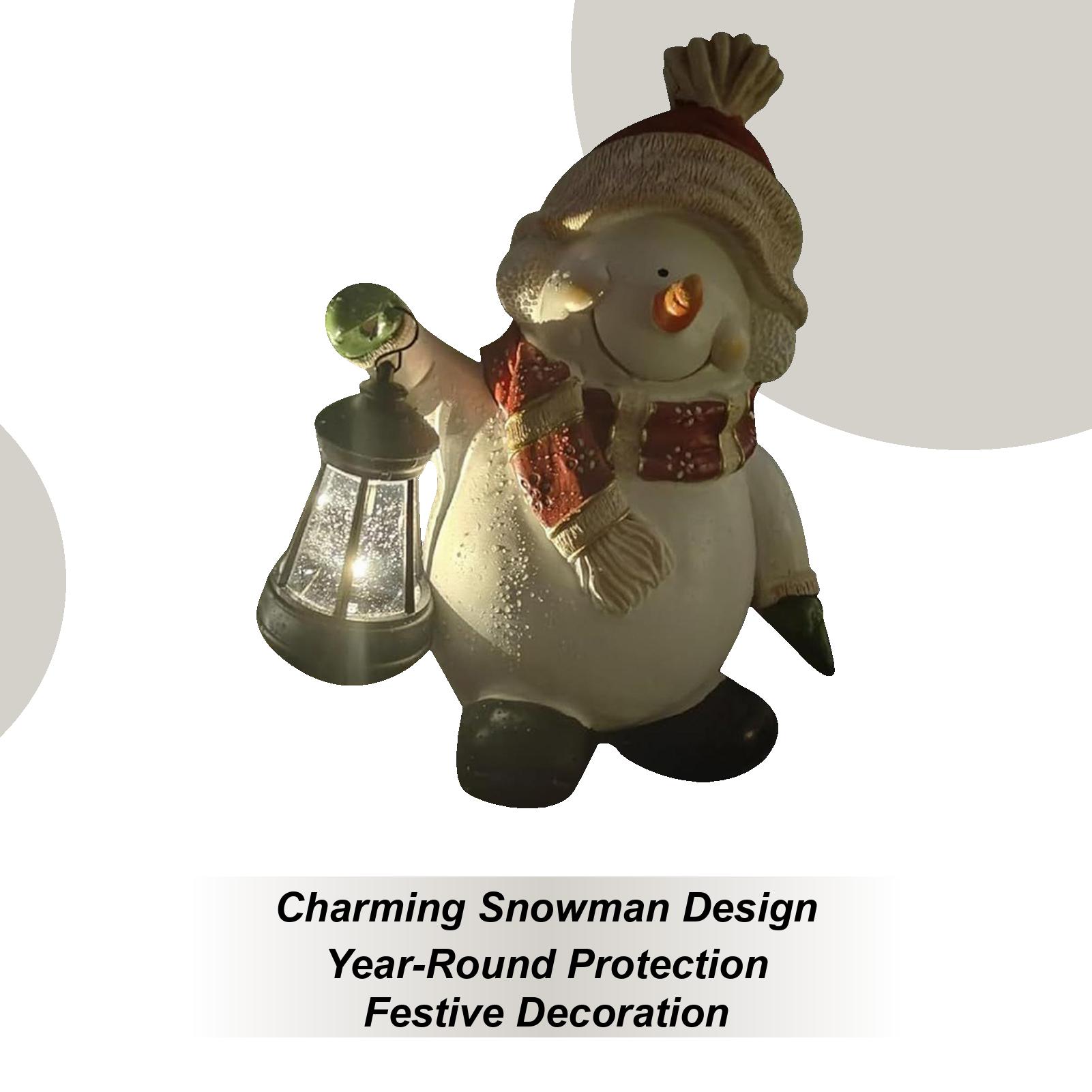 Рождественский фонарь-снеговик, креативная смола, статуя на солнечной батарее, ночник, уличное украшение для двора, креативные украшения China Mainland