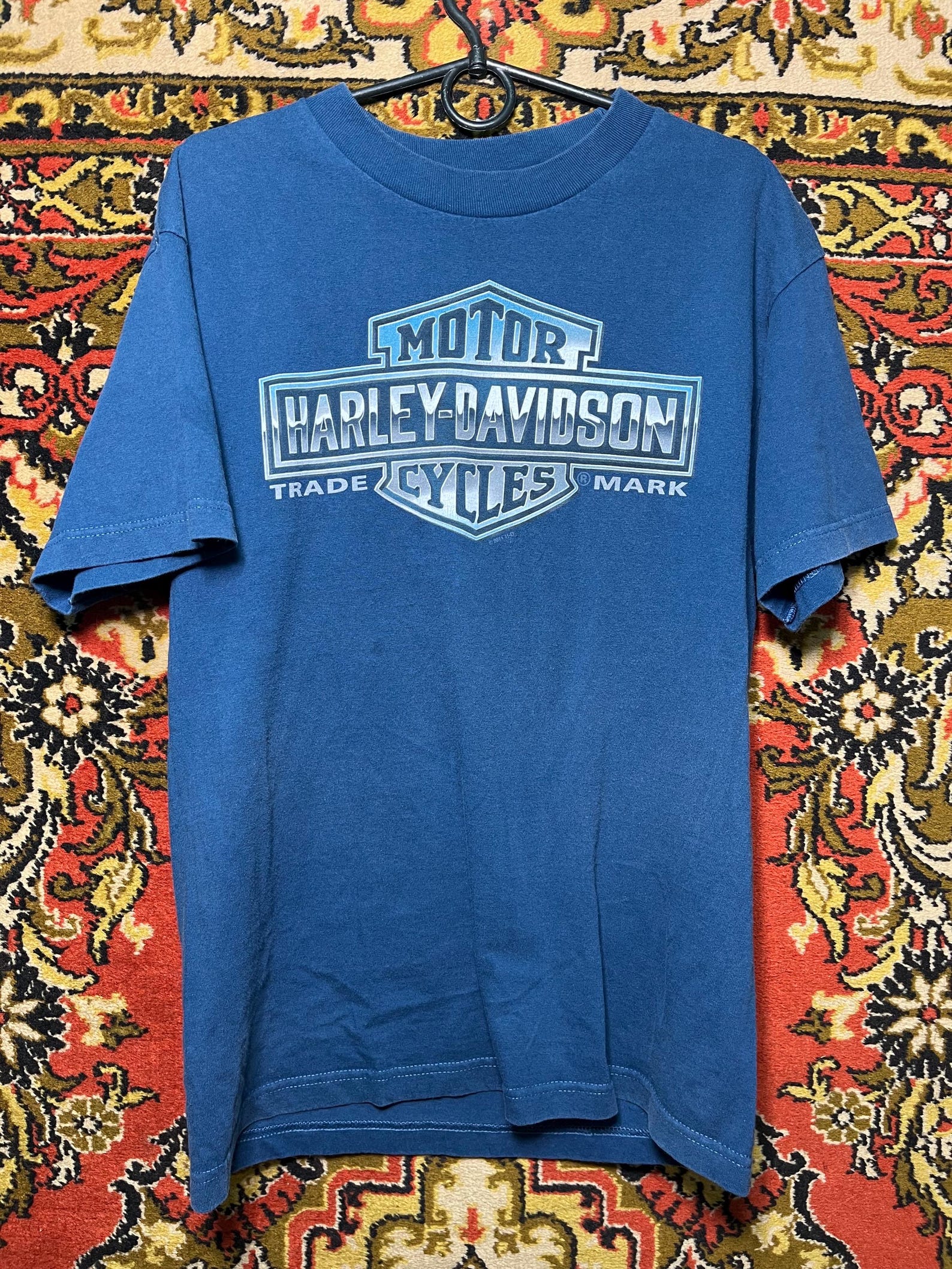 Vintage Harley-Davidson Salt Lake City Utah T-Shirt Blue Biker Size M 3XL