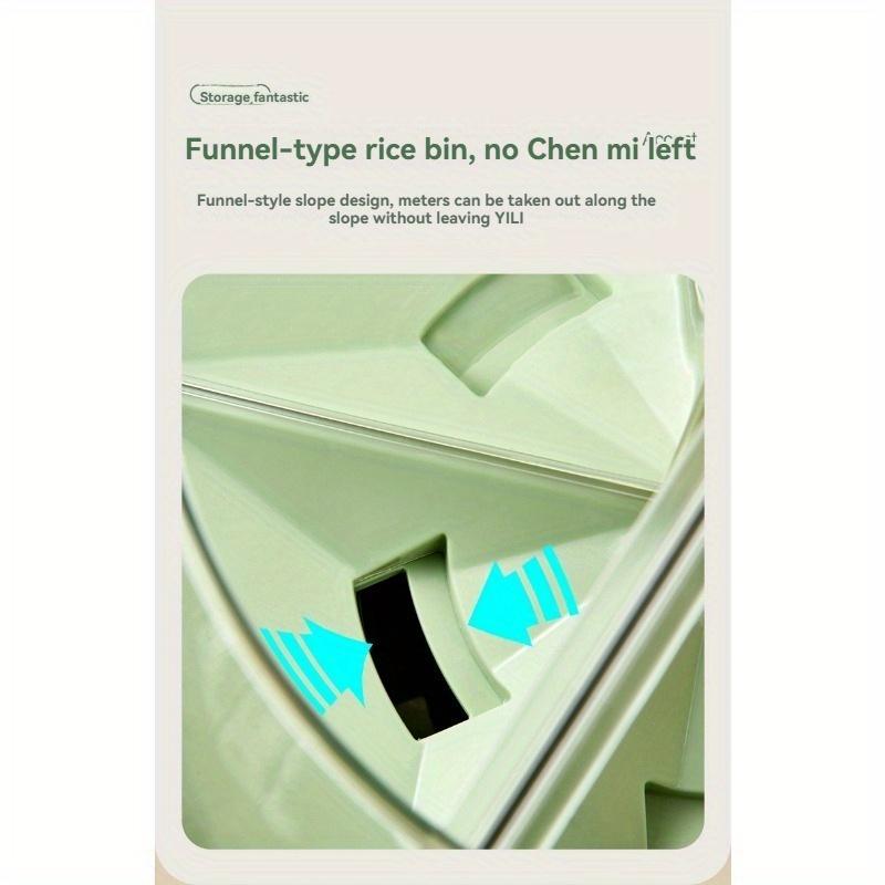 Rotating Grain Storage Container  Moisture Proof Airtight Flip Top Lid, Multi Compartment Organizer for Rice, Cereals, Beans Durable Plastic Kitchen