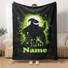 Custom Name The Nightmare Before Christmas Theme Printed Blanket - Perfect for Couch, Bed, Travel & Outdoor Use | Machine Washable, Cozy & Durable.