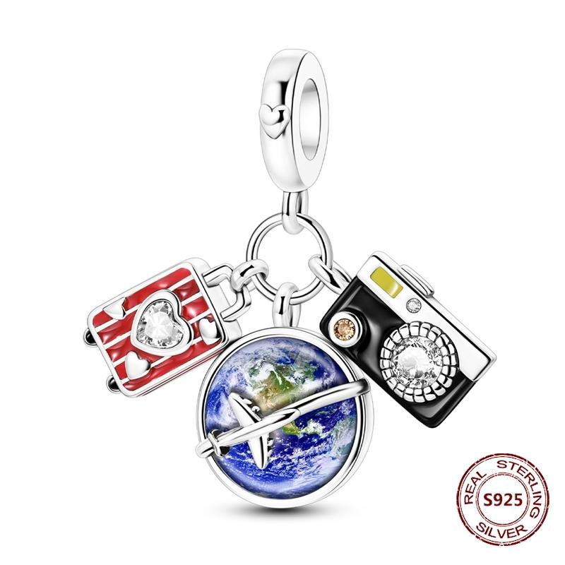 Copper Luminous Fireflyzircon Colorful Butterfly Sunflower Cat Dog Charms Beads Fit Diy Bracelets Jewelry Gift