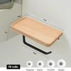 Heavy Duty and Premium Toilet Paper Holder with Shelf Black,Wooden Wall Mount Tissue Paper Roll Holder with Screw - Bathroom Accessories