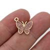 10Pcs Silver Plated Crystal Butterfly Charms Pendants For Jewelry Making Bracelet Necklace Diy Earrings Accessories