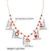 1 Christmas Cute Snowman Christmas Tree Gift Flower Knot Pendant Red Beaded Necklace Suitable for Holiday Celebrations