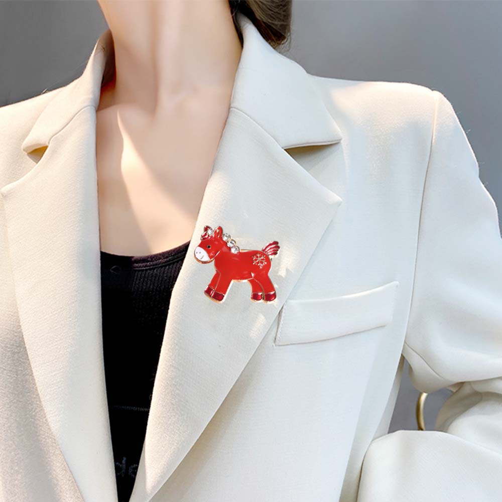 Zinc Zinc Alloy Zinc Zinc Alloy Horse Brooch Drip Oil Brooch Animal Lapel Pins Retro Zodiac Horse Brooches Unisex
