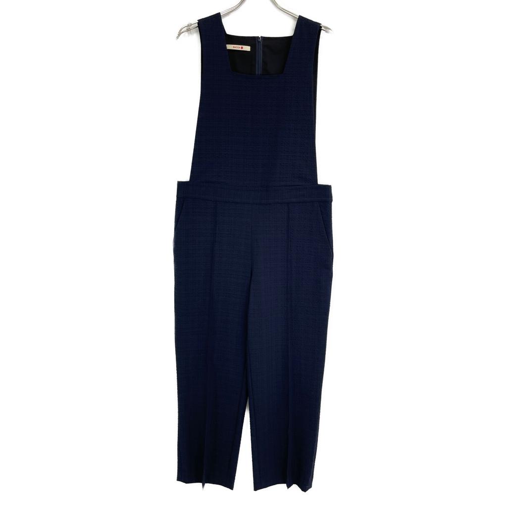 BACCA Navy Seersucker Covered Overalls Bottoms 36 NavyUsed