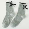 Female Spring and Summer New Style Bow Lace Hollow In Tube Socks