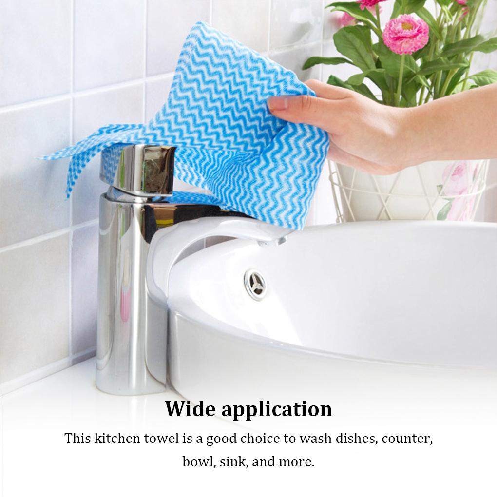 Household Portable Single Use Dishwashing Cloth Plates Sink Countertop Pan Cleaning Towel Non-woven Fabric Rags Kitchen