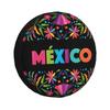Mexican Floral Fiesta Mexico Spare Tire Cover Waterproof Automotive Protector 14 15 16 17 Inch
