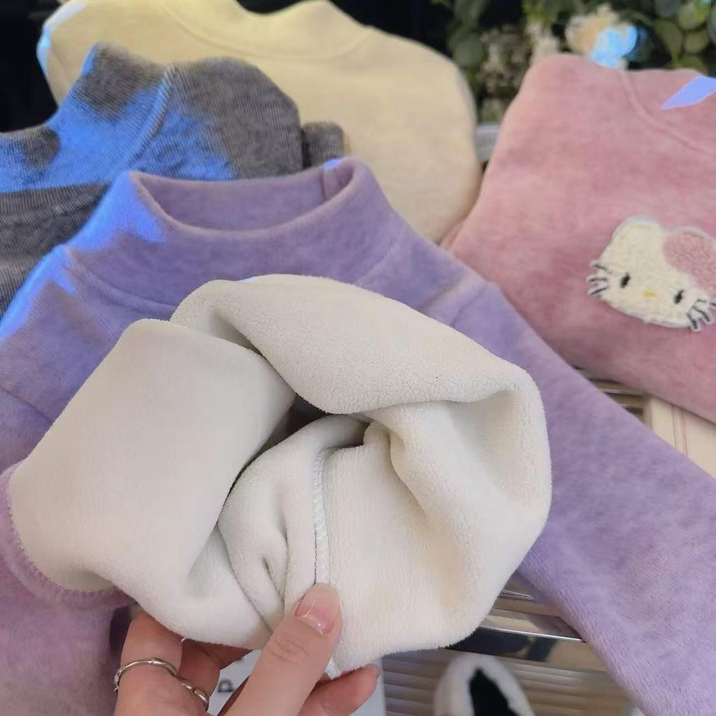 Cozy Koala Fleece Wool-Silk Base Layer Top for Babies - Warm & Versatile Autumn/Winter Wear