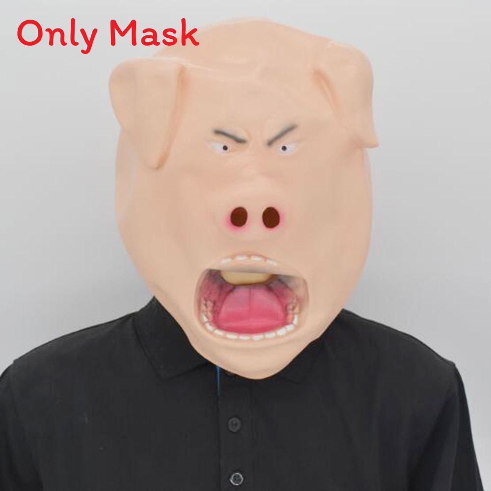 Cartoon Animal Latex Angry Pig Mask For Cosplay And Costume Parties