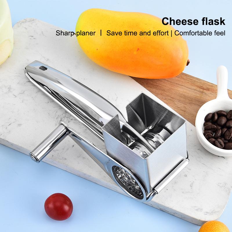 Handheld Rotary Cheese Grater Cheese Hand Grater Kitchen Craft Stainless Steel Cheese Vegetable Grater Shredder With Handle