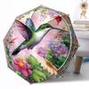 Hummingbird And Flowers Automatic Umbrella Compact & Durable 8-Rib Design Weight Durable Everyday Carry Umbrella Fashion Lovers
