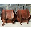 Combo Motorcycle Saddle 3 Side Bags Vintage Leather Swing Arm Luggage Tool Pouch