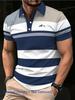 Printed Design – Not Textured Digitally Printed Striped Men's Casual Comfortable Short-Sleeve Shirt