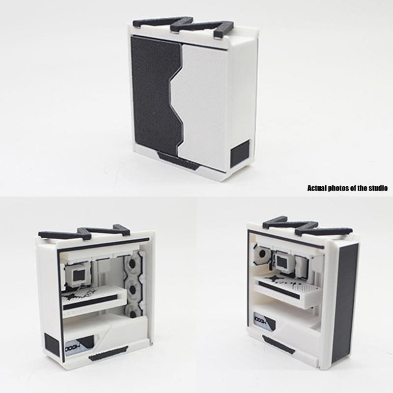 Detailed 1/12 Miniatur Gaming Furniture Set Desk Chair Computer Accessory for Doll House Scene Display and Toy Collection
