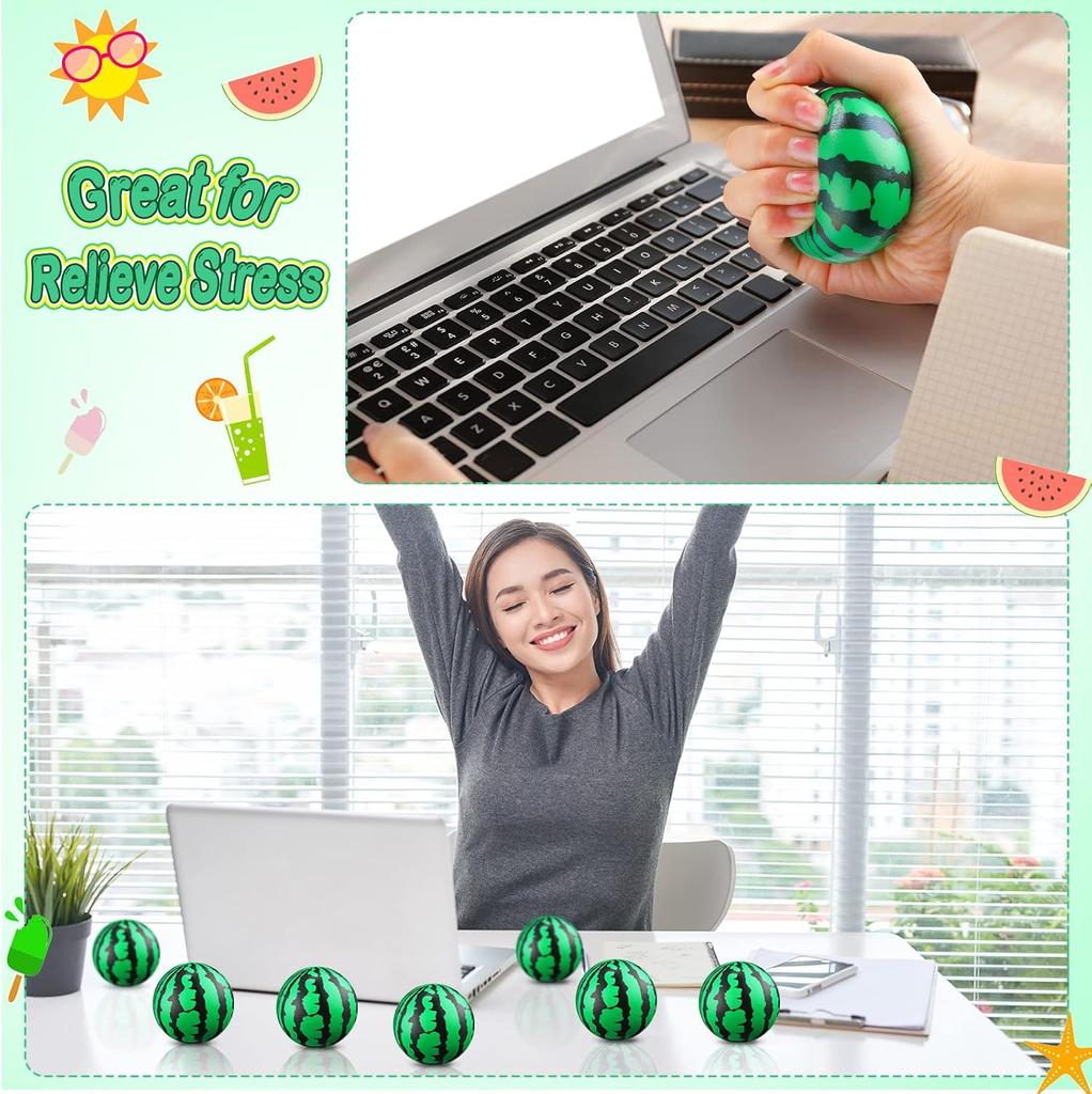 5/10/20Pcs Watermelon Stress Balls Foam Balls Stress Reliever Toys Party Favors for Kids School Carnival Party Supplies 2.5Inch