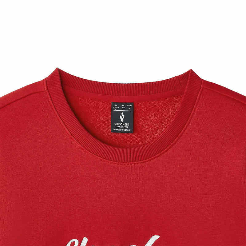Skechers New Year Collection College Style Color Block Comfortable Fashion Soft Round Neck Versatile Sweatshirt Men Sweatshirt Light-Red L125M058-03LC