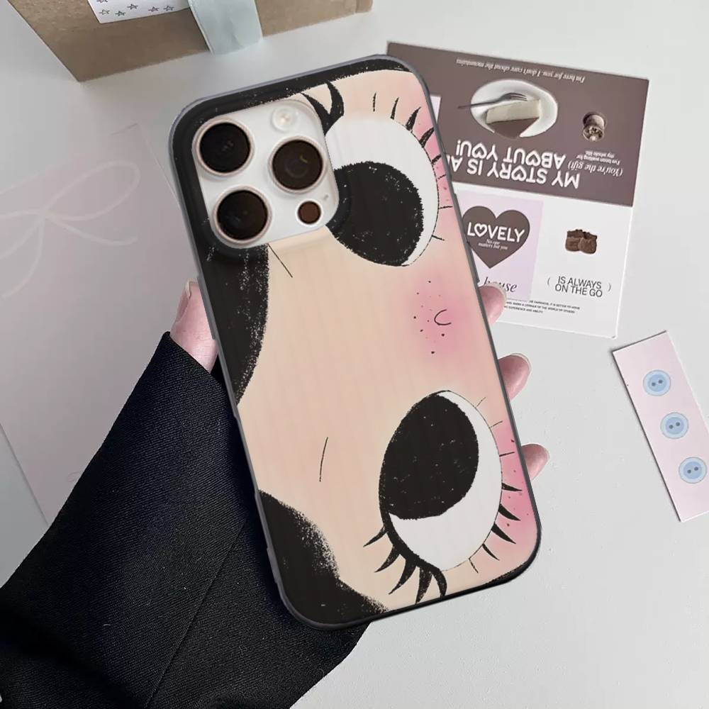 Comic Girl For IPhone 17 16 15 Plus Pro Max 12 14 Plus 11 13 Wave Corrugated Stripe Funda Phone Cover