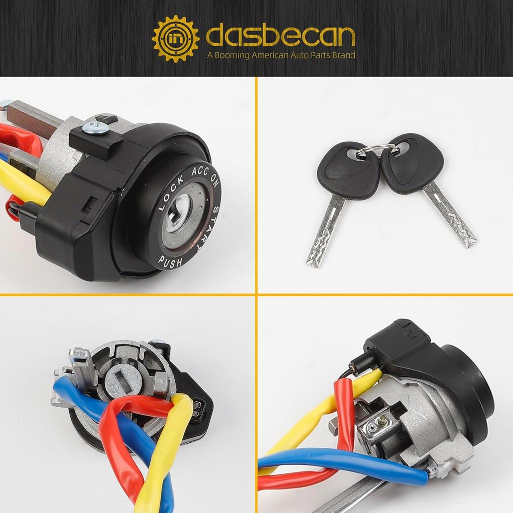 Dasbecan Ignition Lock Cylinder Switch with Keys Compatible with Kia Optima 2011 2012 2013 2014 2015 Rio 2013 2014 2015 2016 2017 Replace 81900-1WK00