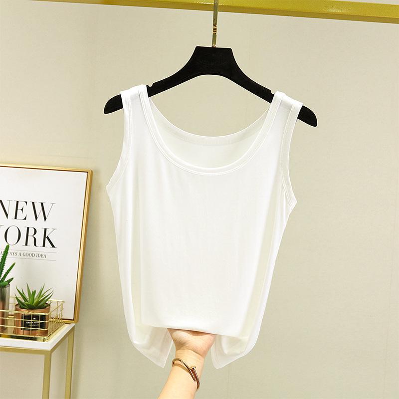 

Spring/Summer Women s White Cotton Racerback Tank Top - Sleeveless Camisole Knitted Base Layer XXL (130-140 lbs) білий