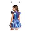Girls Stage Performance Alien Costume Set: Glossy Mock Neck Dress with Ruffled Tutu & Flying Sleeves, Complete with Hair Hoop