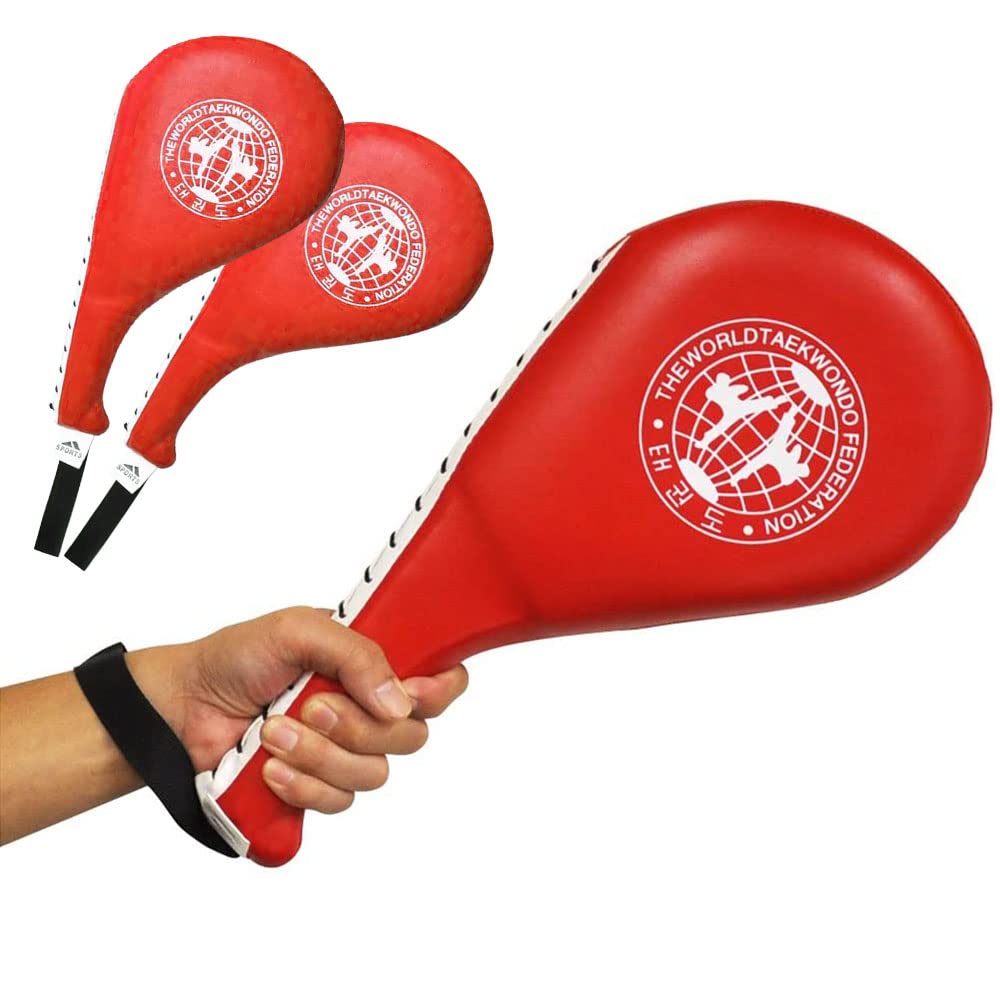 UP STORE Hand Set of Kick and Punch Mitts for Martial and Hitting Mitts, 2, Boxing, Karate, Taekwondo, Kickboxing, MMA, Arts, Exercise, (Red)