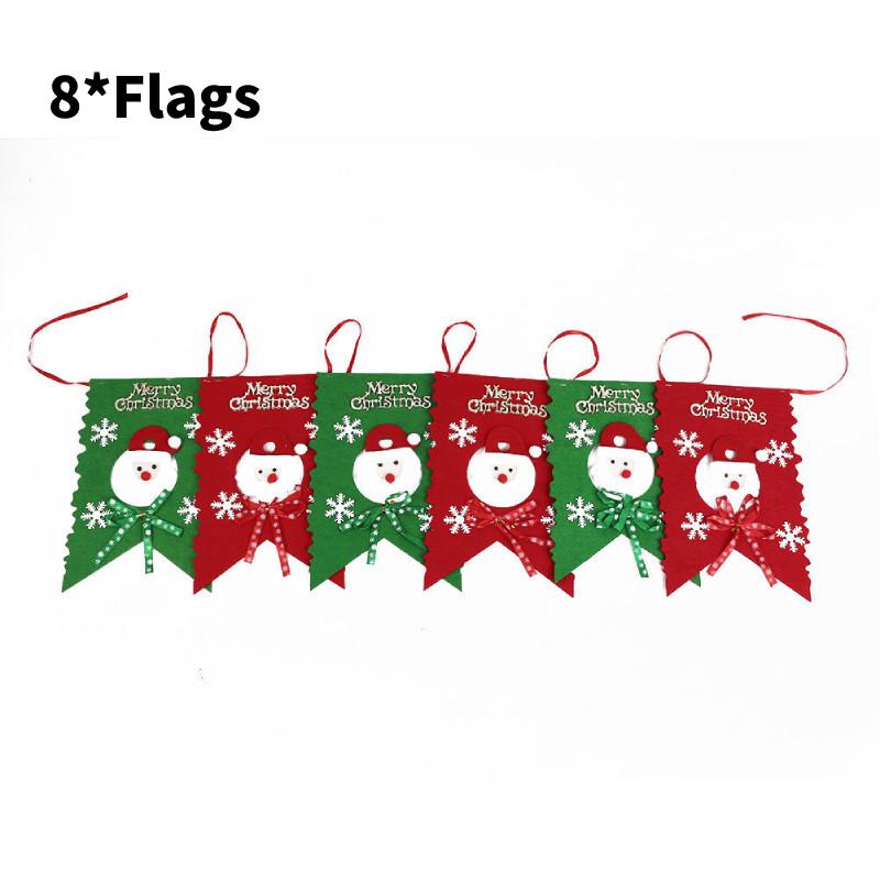 Pattern Santa Claus Hanging Flags Christmas Party Decoration Fashion Banner