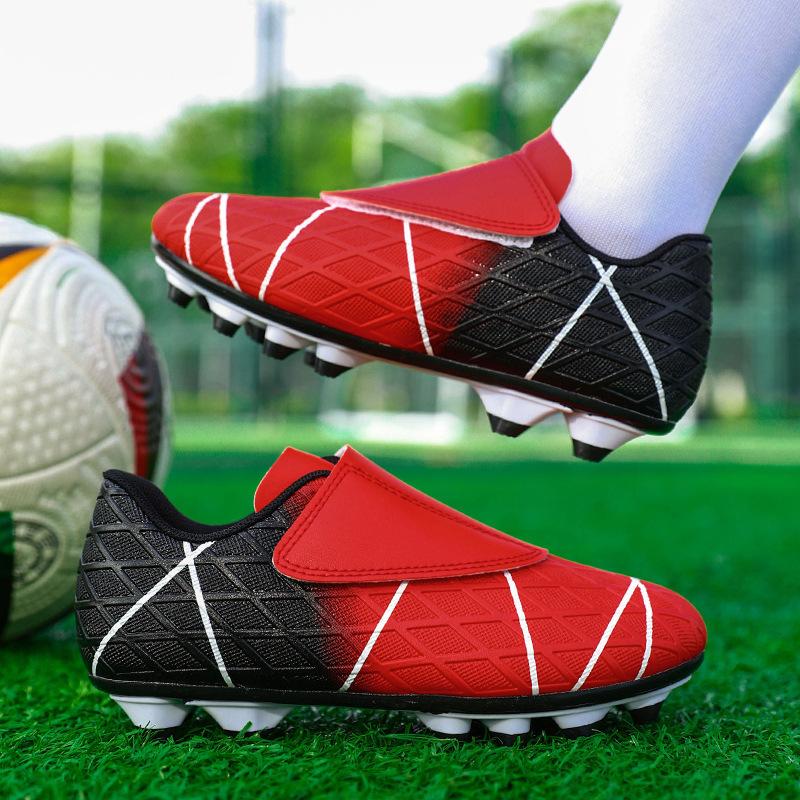 Kids Soccer Boots Low Top Velcro New Breathable Student Professional Training Sneakers Long Spike Soccer Boots